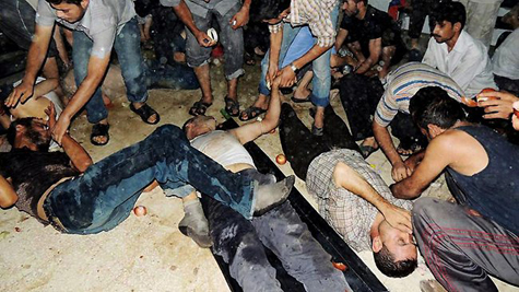 Những người được cho là nạn nhân vũ khí hóa học tại Syria.